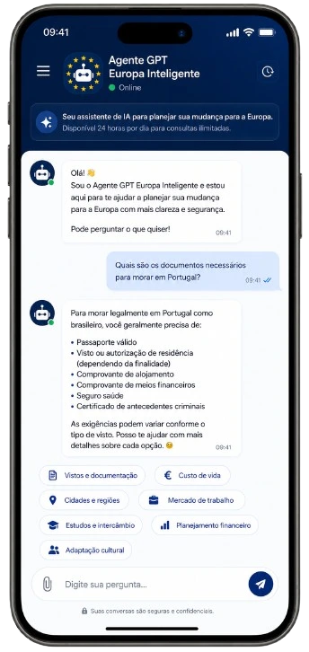Agente GPT Europa Inteligente no celular